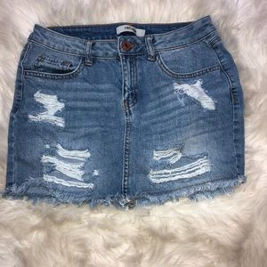Ripped Demi Jean Skirt